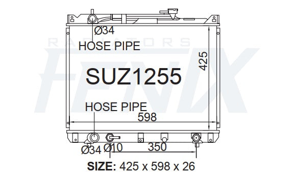 Suzuki XL-7 Radiator (JUL/2001 - JAN/2006) — SUZ1255-PA26A — manufacturer main image