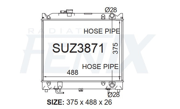 Suzuki Vitara Radiator (JUN/1988 - APR/2000) — SUZ3871-PA26A — manufacturer main image