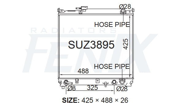 Suzuki Vitara Radiator (JUN/1988 - APR/2000) — SUZ3895-PA26A — manufacturer main image