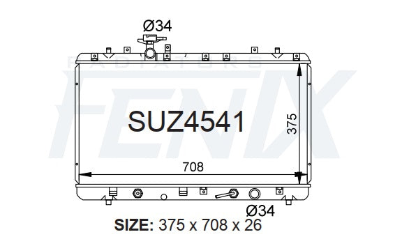 Suzuki SX4 Radiator (JUN/2006 - Current) — SUZ4541-PA26A — manufacturer main image