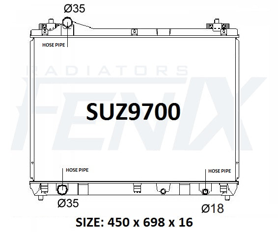 Suzuki Grand Vitara 1.9 4cyl Diesel Radiator (SEP/2005 - SEP/2014) — SUZ9700-PA16M — manufacturer main image