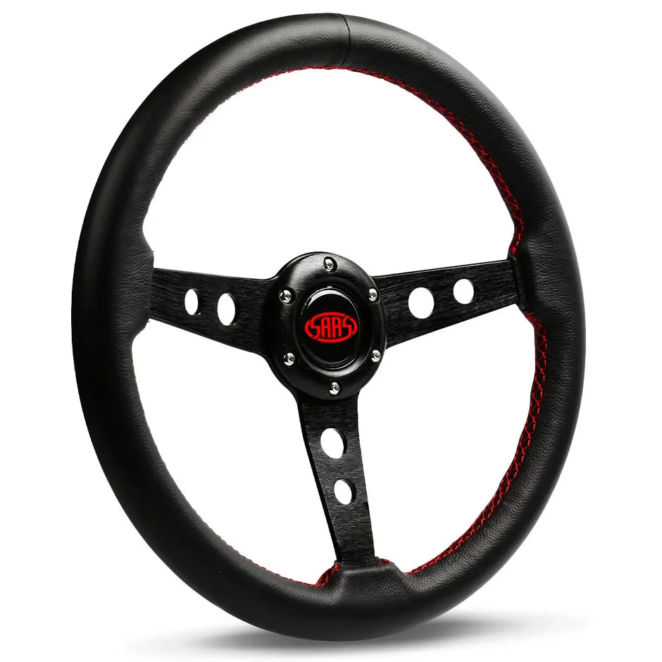 SAAS Steering Wheel Leather 14" ADR Retro Black Spoke SW616OS-L - view 1