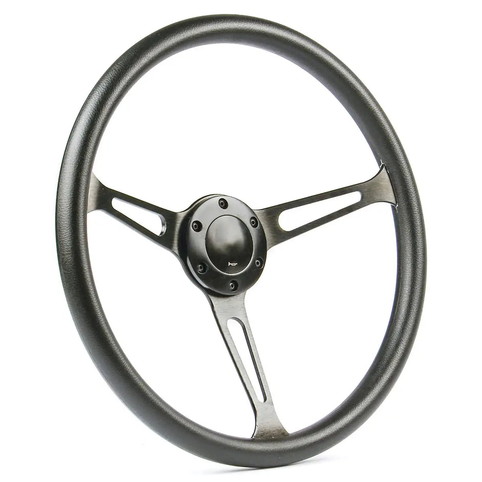 SAAS Steering Wheel Poly 15" ADR Classic Black Alloy With Slots SW702PSB - view 1