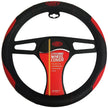 SAAS Steering Wheel Cover Black-Red Poly With Logo 380mm SWC003 - view 1