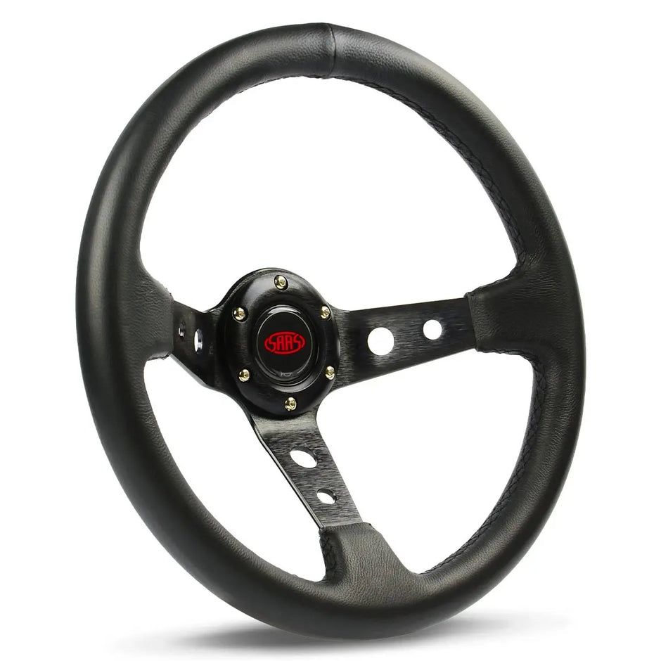 SAAS Steering Wheel Leather 14" ADR GT Deep Dish Black With Holes SWGT3 - view 1