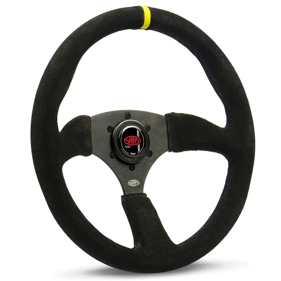 SAAS Steering Wheel Suede 14" ADR Tokyo Motorsport  Black Spoke + Indicator SWMS2 - view 1