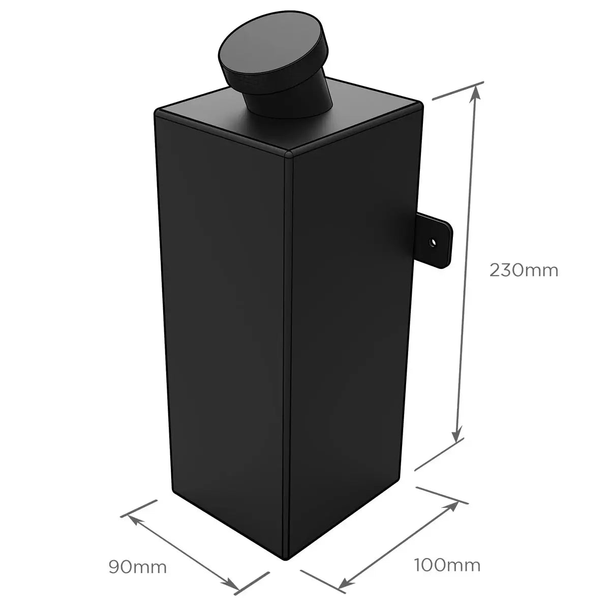 SAAS Windscreen Washer Bottle Black Alloy XR to XC Universal SWT2001B - view 6