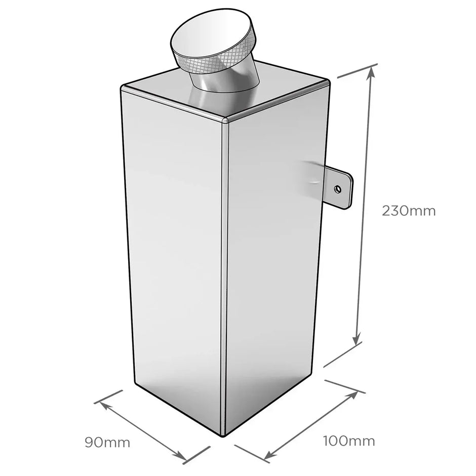 SAAS Windscreen Washer Bottle Polished Alloy XR to XC Universal SWT2001 - view 6