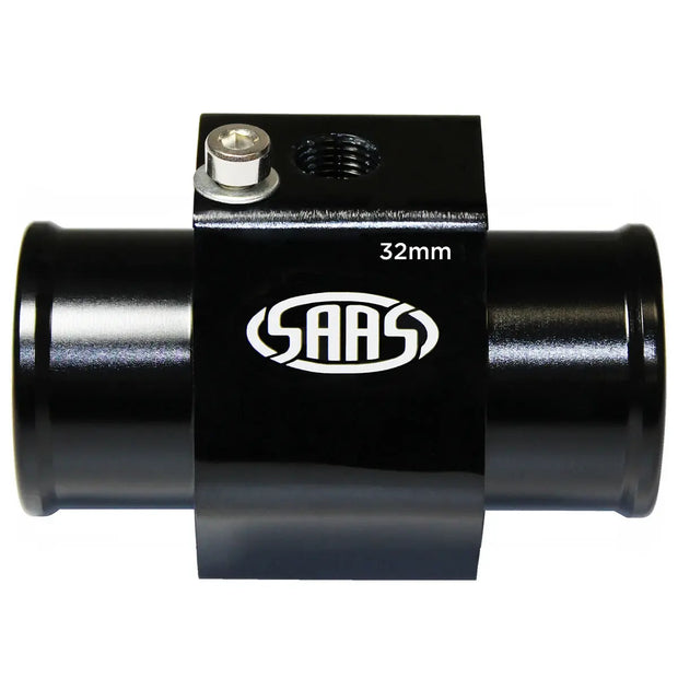 SAAS Water Temp Adapter Rad Hose 32mm Black Aluminium SWTA32B - view 1