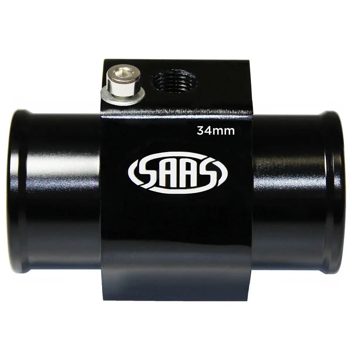 SAAS Water Temp Adapter Rad Hose 34mm Black Aluminium SWTA34B - view 1