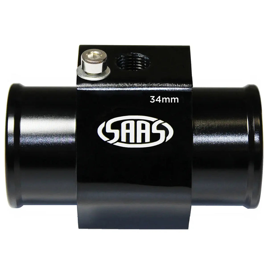 SAAS Water Temp Adapter Rad Hose 34mm Black Aluminium SWTA34B - view 1