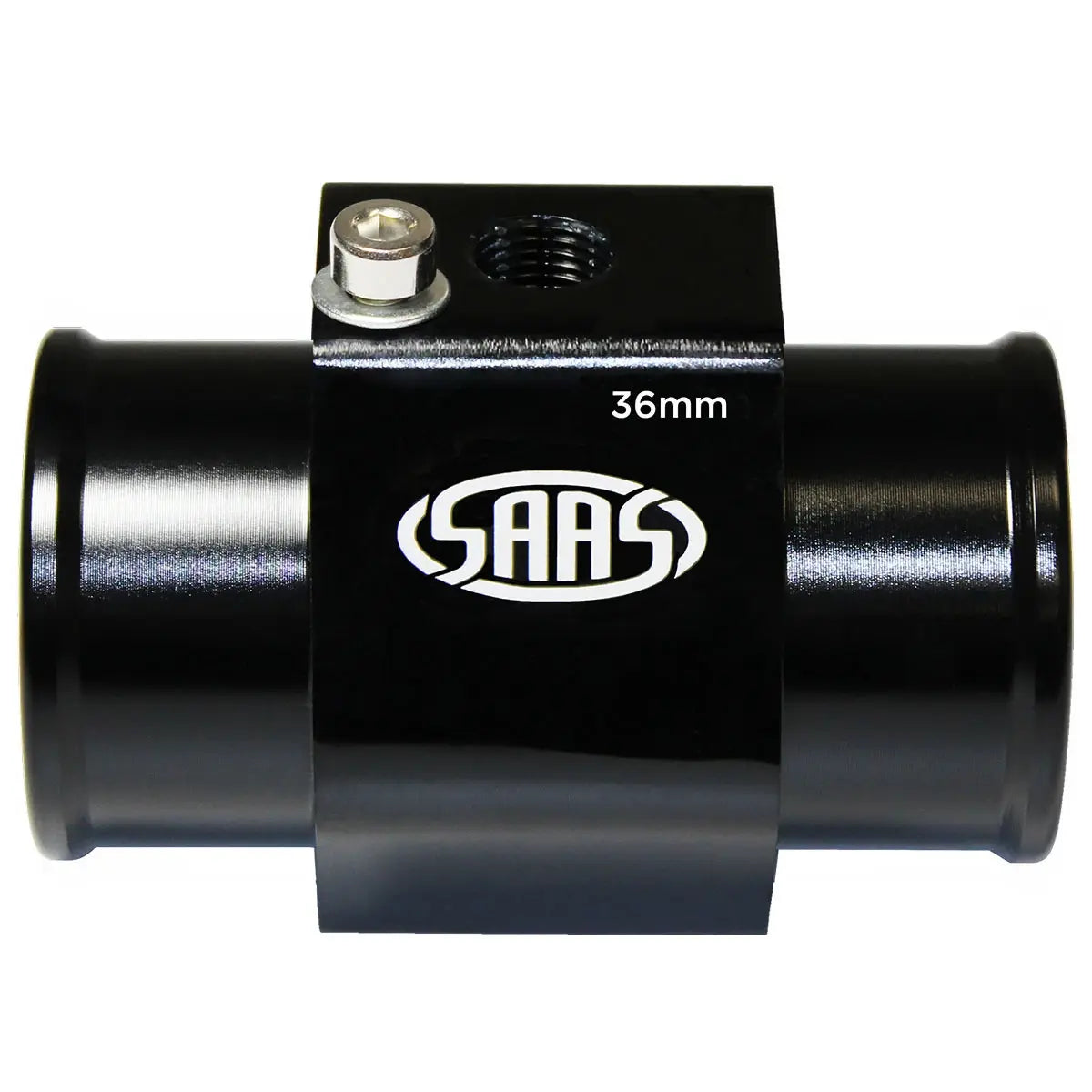 SAAS Water Temp Adapter Rad Hose 36mm Black Aluminium SWTA36B - view 1