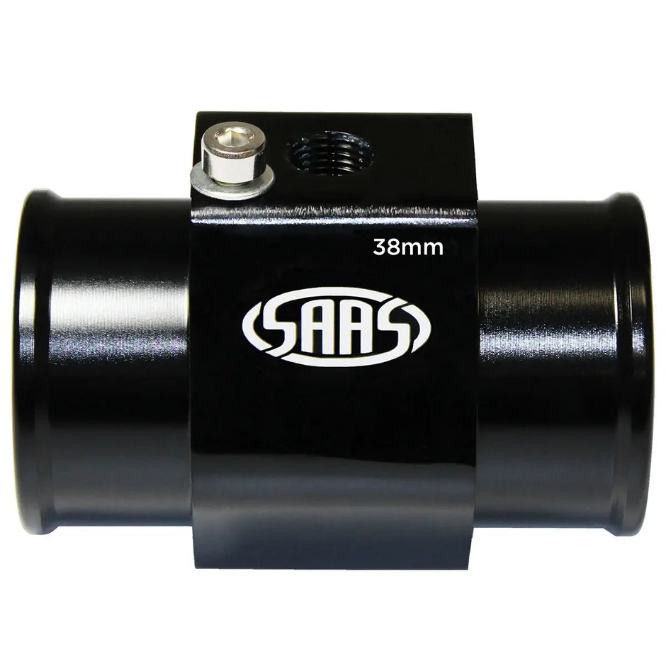 SAAS Water Temp Adapter Rad Hose 38mm Black Aluminium SWTA38B - view 1