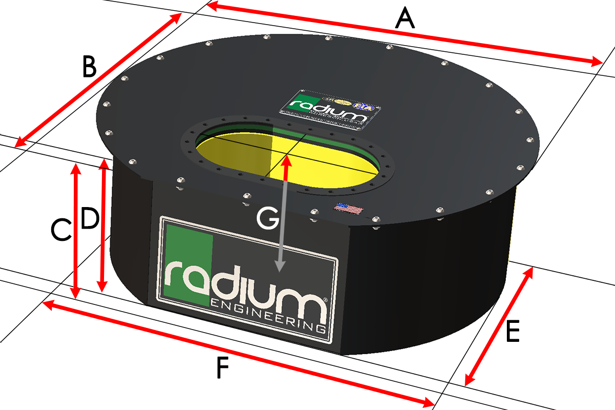 Radium 20-0611 RA-Series Fuel Cell, 10.5 Gallon (39.7L) Spare Tyre, FIA & SFI