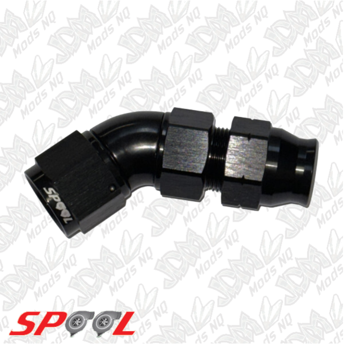 Spool Billet 45 degree Hardline Tube to female AN adapter (full flow)
