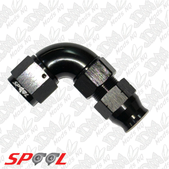 Spool Billet 90 degree Hardline Tube to female AN adapter (full flow)