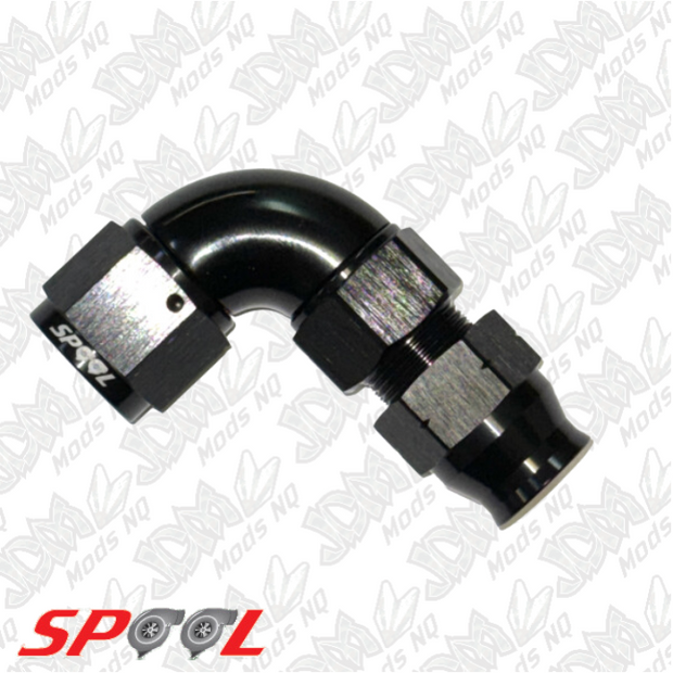 Spool Billet 90 degree Hardline Tube to female AN adapter (full flow)