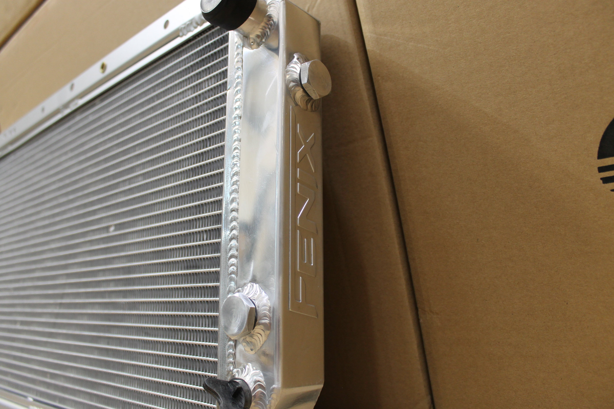 Subaru Brumby Full Alloy Performance Radiator – side tank and mounting detail – original Fenix photograph