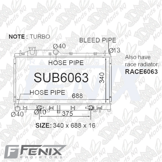 Subaru Impreza WRX/WRX STI/Forester SH-SJ/Legacy GT BL-BM-BP-BR/Levorg VM OE Replacement Radiator