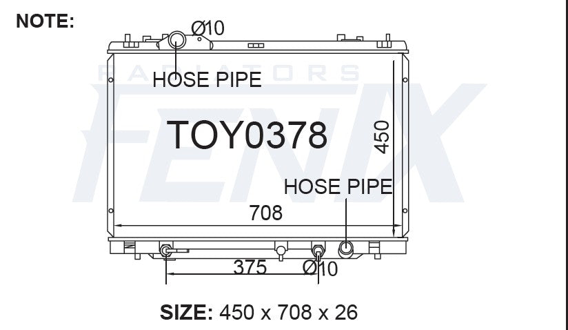 Lexus LS460 USF40R Radiator (APR/2007 - DEC/2012) — TOY0378-PA26A — manufacturer detail 2