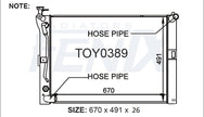Lexus RX330 MCU38R Plastic Tank Radiator (APR/2003 - JAN/2006) — TOY0389-PA26A — manufacturer main image