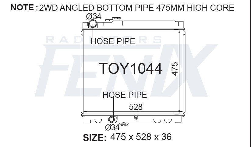 1997-05 Hilux LN147-167-172 — TOY1044-PA36A — manufacturer main image