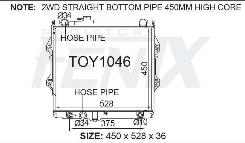 1997-05 Hilux LN147-167-172 — TOY1046-PA36A — manufacturer main image