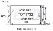Toyota Corolla ZRE152 Radiator — TOY1732-PA16A — manufacturer main image