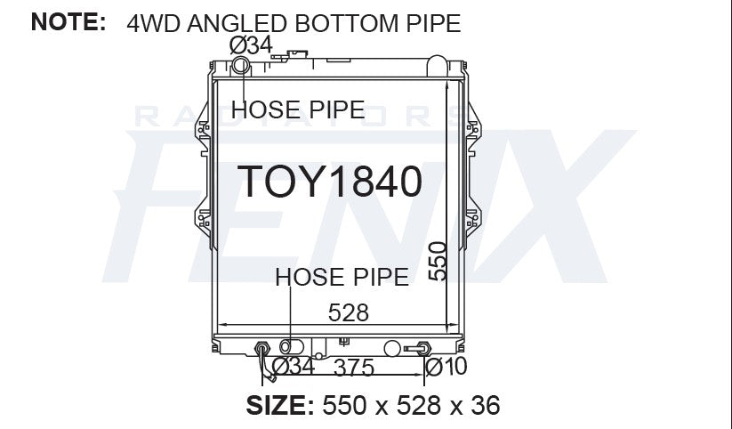2001-05 Hilux VZN167-172 V6 Petrol — TOY1840-PA36A — manufacturer main image