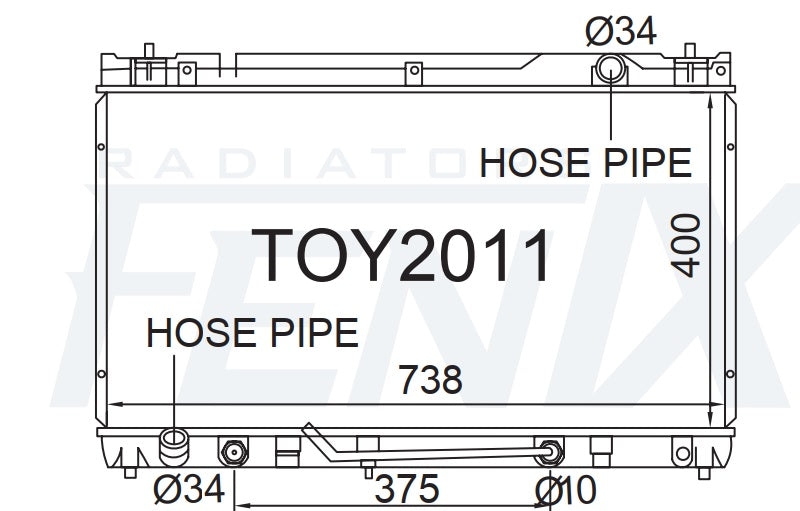 Lexus MCV30R ES300 Radiator (OCT/2001 - JUN/2008) — TOY2011-PA26A — manufacturer main image