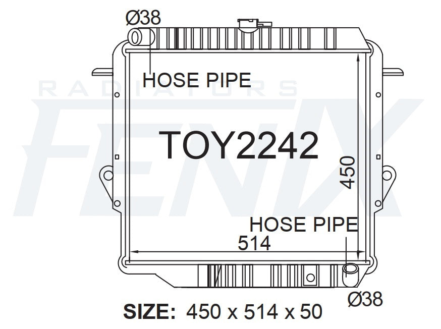 Toyota Landcruiser FJ70 FJ73 FJ75 Radiator — TOY2242-PA50M — manufacturer main image