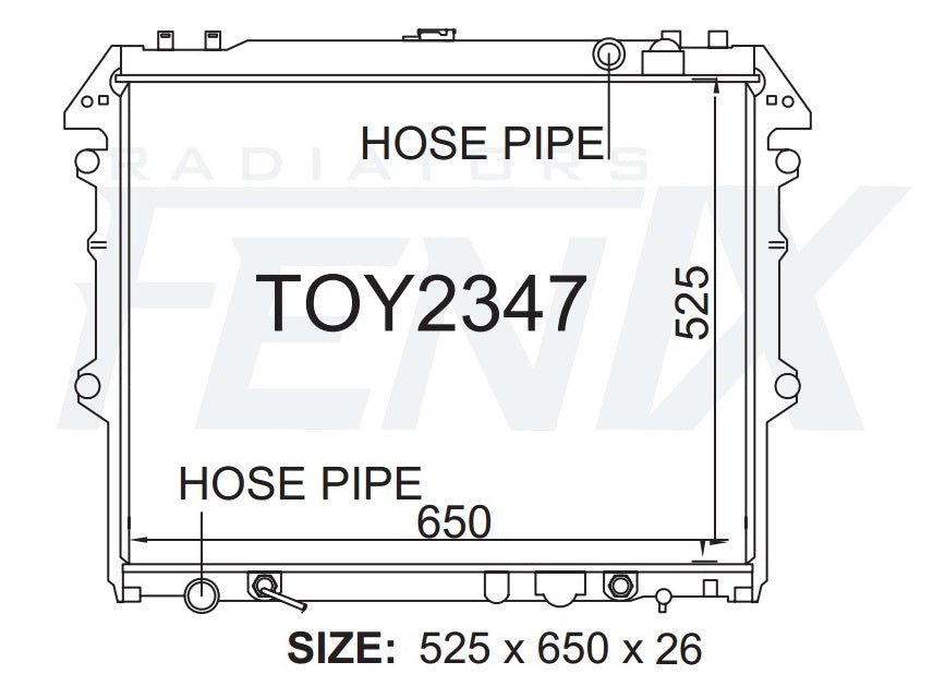 Toyota GGN15 GGN25 Hilux V6 Radiator (MAR/2005 - SEP/2015) — TOY2347-PA26A — manufacturer main image