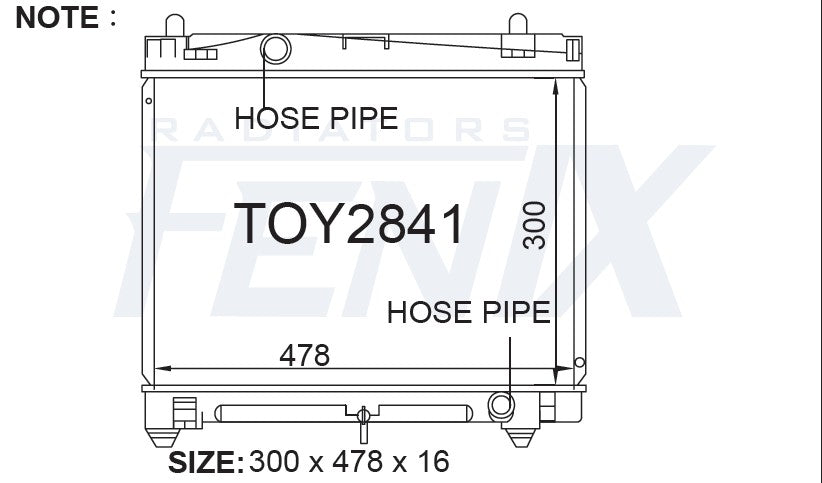 Toyota Yaris Radiator — TOY2841-PA16A — manufacturer main image