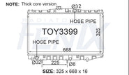 Toyota Corolla AE82 Radiator — TOY3399-PA16A — manufacturer main image