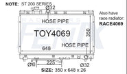 Toyota Celica ST204 ST205 Radiator — TOY4069-PA26A — manufacturer main image