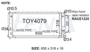 Toyota Celica ZZT231 Radiator — TOY4079-PA16A — manufacturer main image