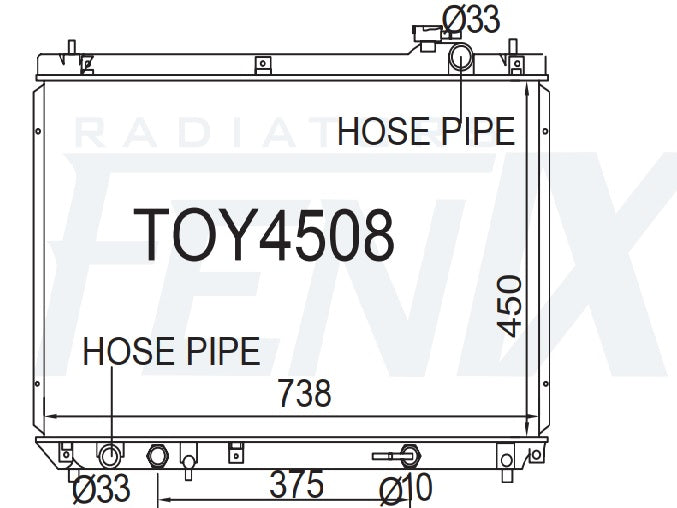 Lexus RX 300 MCU10 Radiator (JAN/1998 - FEB/2003) — TOY4508-PA26A — manufacturer main image