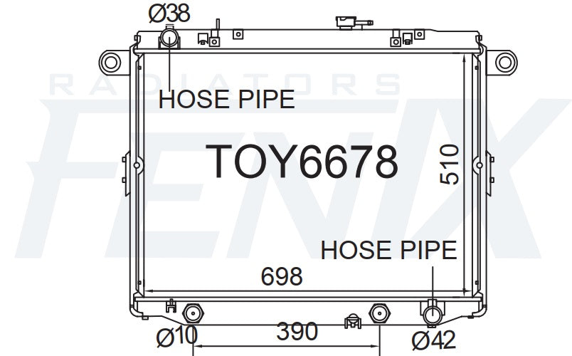 Toyota UZJ100 Landcruiser Radiator (Heavy Duty) — TOY6678-PA48A — manufacturer main image