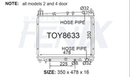 Toyota Echo Radiator (OCT/1999 - OCT/2005) — TOY8633-PA16A — manufacturer main image