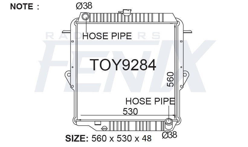 Toyota Landcruiser HZJ79 99 - 07 Radiator — TOY9284-PA48M — manufacturer main image