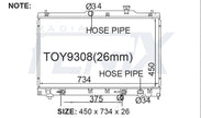 Toyota Tarago ACR30 4cyl Radiator — TOY9308-PA26A — manufacturer main image