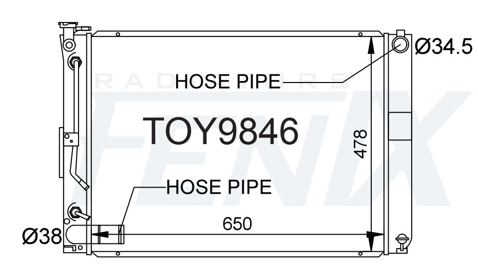 Lexus RX400H MHU38R Radiator (OCT/2006 - DEC2008) — TOY9846-PA22AM — manufacturer main image