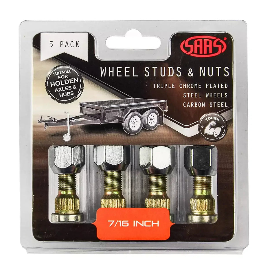 SAAS Trailer Wheel Studs and Nuts 7/16 UNF 5 Pack TWS16105 - view 1