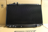 Toyota Supra JZA80 Full Alloy Performance Radiator & Fan Shroud Kit – satin black radiator reverse view – original Fenix photograph