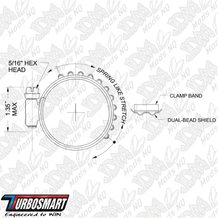 Turbosmart Constant Tension Clamp Diagram