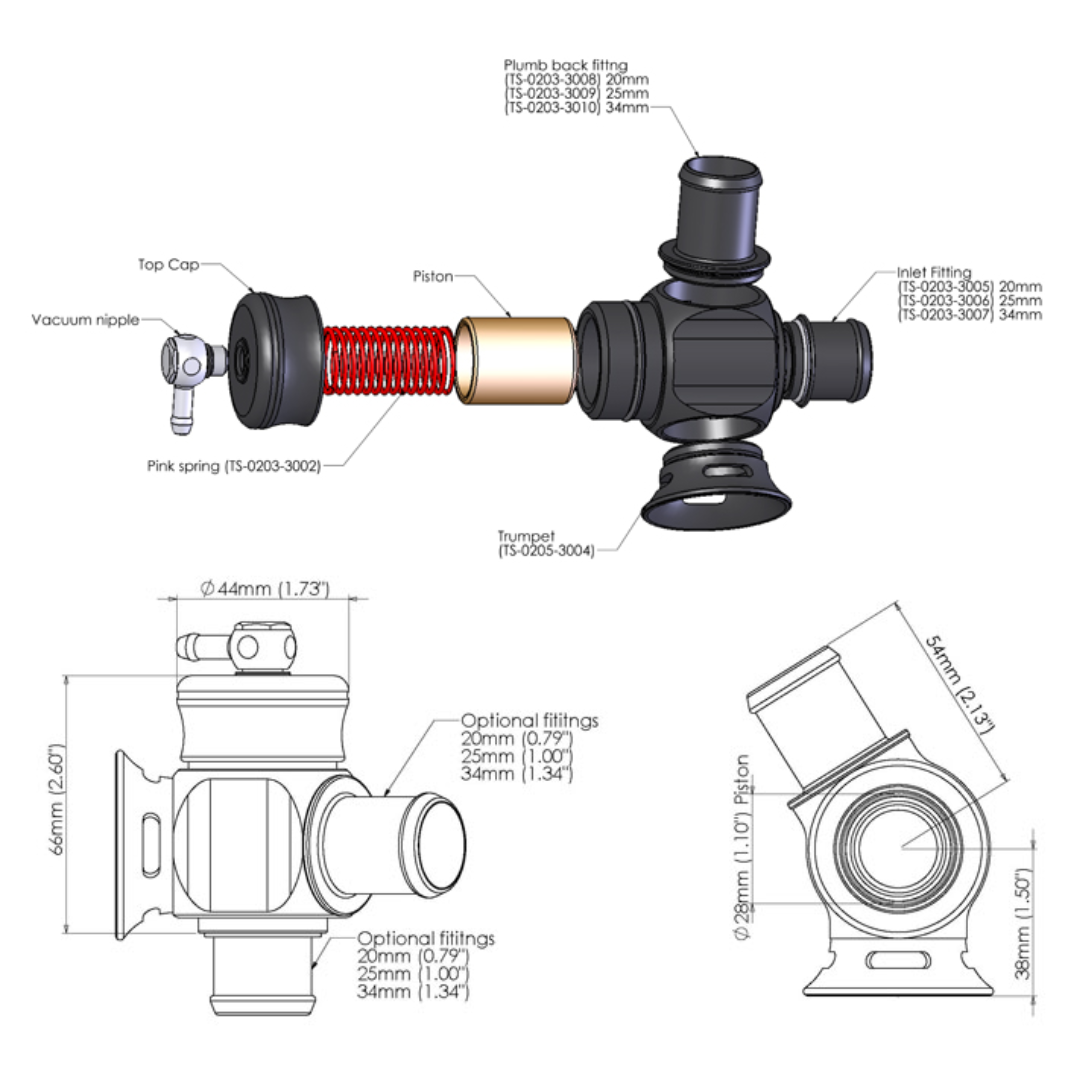 TURBOSMART BOV Kompact Dual Port 34mm TS-0203-1023