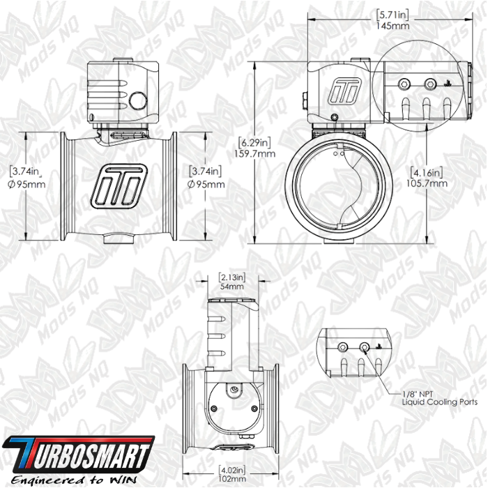 Turbosmart Electronic StraightGate76 eSG76 External Wastegate TS-0567-1002