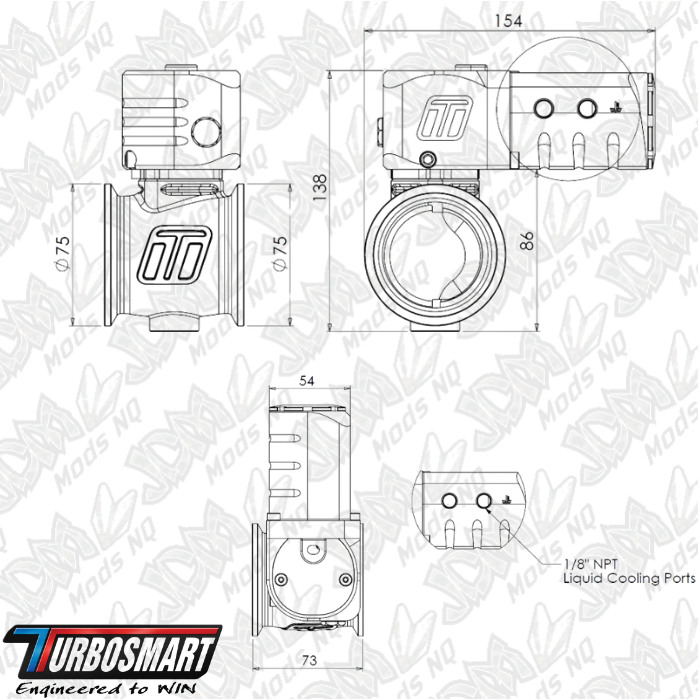 Turbosmart Electronic StraightGate ESG50 External Wastegate TS-0565-1002