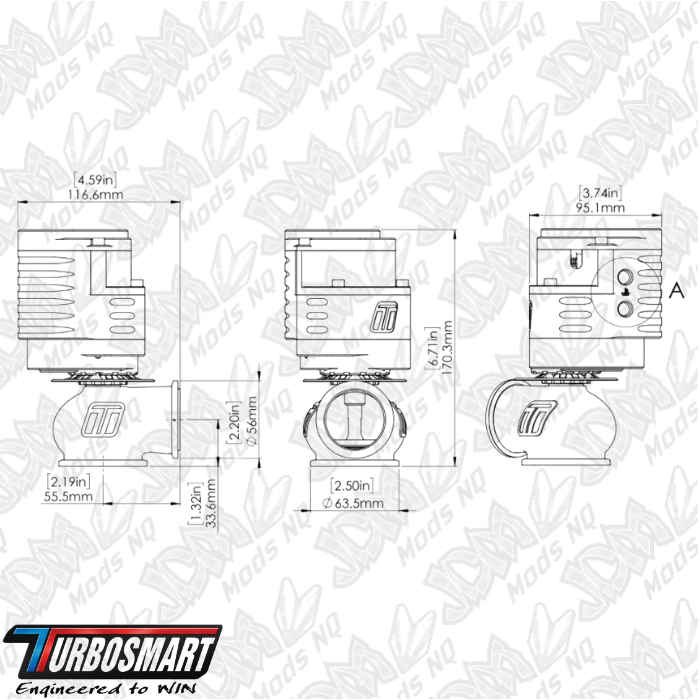 Turbosmart GenV Electronic HyperGate45 External Wastegate TS-0553-1502