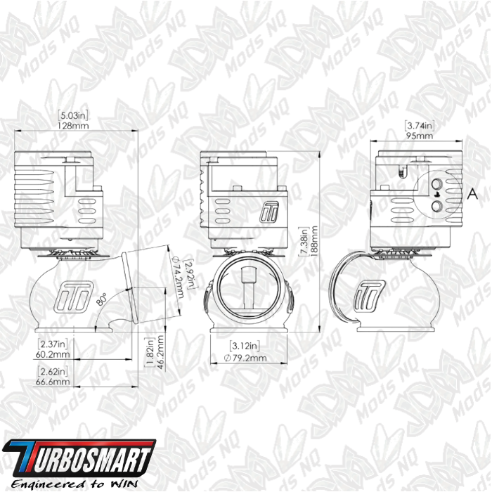 Turbosmart GenV Electronic PowerGate60 External Wastegate TS-0555-1502